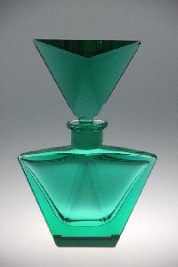 Parfümflasche Nr. 534 seegrün, Kristallglas handgeschliffen der Kristallglas GmbH Oberursel, Design: Franz Burkert