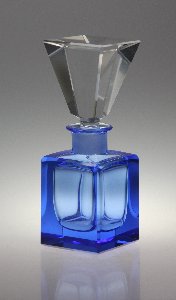 Flakon blau handgeschliffen, Design: Franz Burkert