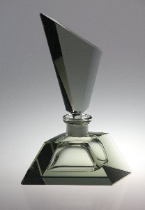 Parfmflasche Nr. 1243/1262 rauchgrau, handgeschliffen, Design: Franz Burkert