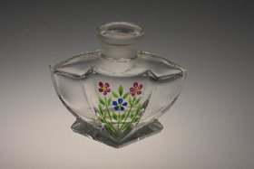 Parfümflakon Blumendekor, Kristallglas GmbH, Design: Franz Burkert