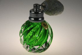 Flakons Nr. 1440 Innenfang grün, Kristallglas mundgeblasen und handgeschliffen, Kristallglas GmbH Oberursel, Design: Franz Burkert