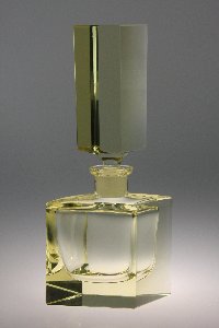 Flakon Nr. 1211 champagnergelb / citrin, Kristallglas handgeschliffen, Kristallglas GmbH Oberursel, Design: Franz Burkert