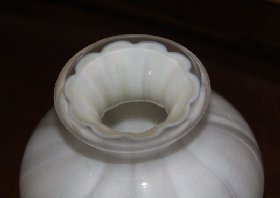 Detail Überfang-Vase Seidenglas