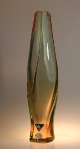 Gangkofner-Vase heliolit, Rohglas. Hessenglas