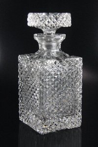 Whiskyflasche Nr. 1251/10 handgeschliffen mit Diamantschliff, Kristallglas GmbH Oberursel, Design: Franz Burkert