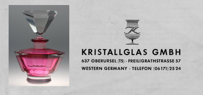 Kristallglas GmbH Oberursel mit Abbildung Parfümflakon Nr. 1499