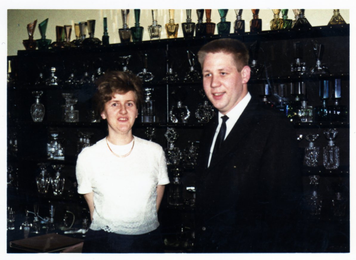 Erika Burkert und Wolfgang Rachmann auf der Hannover Messe ca. 1958