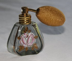 kleiner Parfümzerstäuber handbemalt, Crystal Schander Comp.
