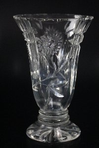 Vase handgeschliffen der Kristallglas GmbH Oberursel, von Rudolf Seibt und Franz Burkert