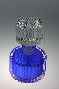 Parfmflakon Nr. 1419 Innenfang blau, handgeschliffen, der Kristallglas GmbH, Design Franz Burkert