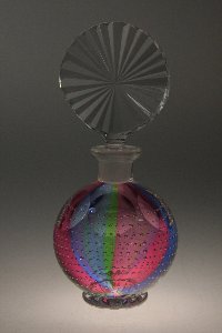 Flakon regenogenfarben / rainbow, mundgeblasen und handgeschliffen, Kristallglas GmbH Oberursel, Design: Franz Burkert