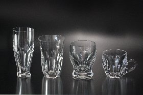 Sortiment Trinkgläser der Kristallglas GmbH Oberursel, Design Franz Burkert