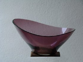 Gangkofner-Schale lila mit Klarglas berfangen, Hessenglas GmbH