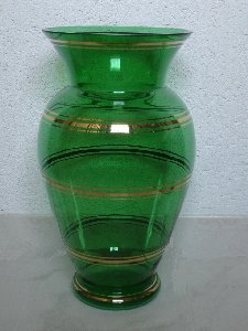 Vase um 1950-54 mit Goldbemalung von Hr. Feix, Gross-Umstadt