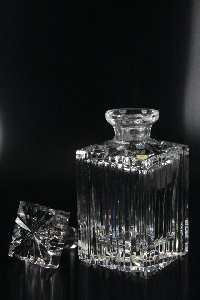 Whiskyflasche Nr. 1251/1 Kristallglas handgeschliffen, Kristallglas GmbH Oberursel, Design: Franz Burkert
