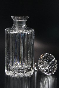 Whiskyflasche Nr. 1250/1 Kristallglas handgeschliffen, Stöpsel eingeschliffen und poliert, Kristallglas GmbH Oberursel, Design: Franz Burkert