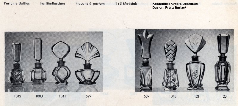 Parfümflakons von Franz Burkert, Kristallglas GmbH, Oberursel