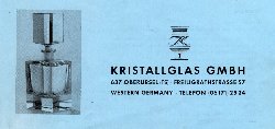 Katalog Kristallglas GmbH Oberursel, Design Franz Burkert