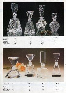 Flakons der Cristallerie Oberursel, ehemals Kristallglas Oberursel GmbH, Design: Franz Burkert