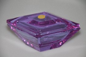 Puderdose Farbe: alexandrit, Kristallglas handgeschliffen der Kristallglas GmbH Oberursel, Design: Franz Burkert