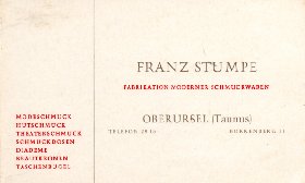 frhe Visitenkarte von Franz Stumpe