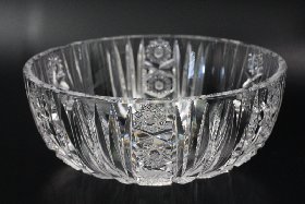 Schale Kristallglas handgeschliffen, Kristallglas GmbH, Oberursel, Design: Franz Burkert